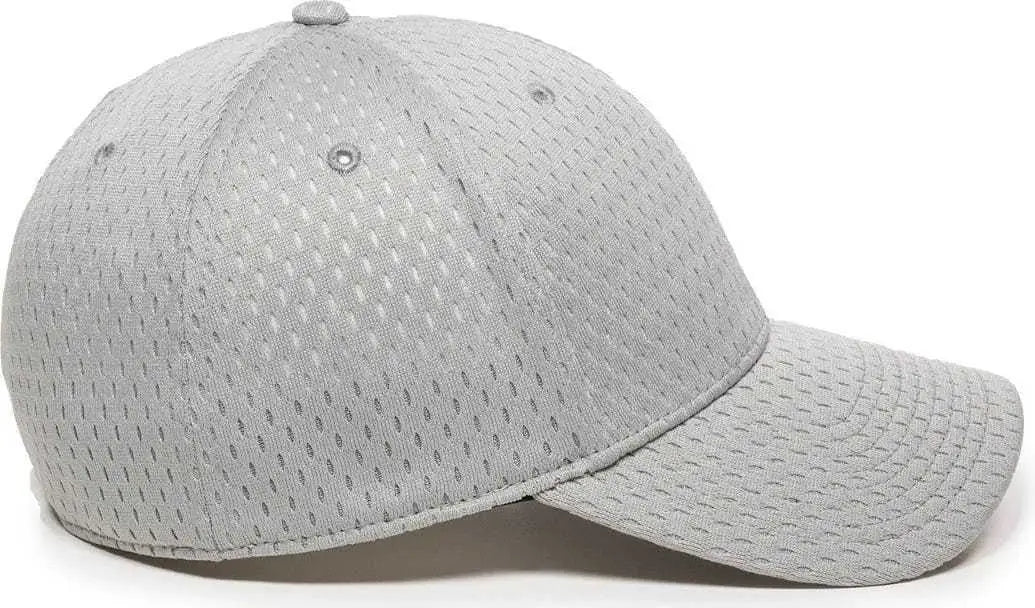 OC Sports PFX-120 Proflex Stretch Fit Mesh Baseball Cap - Light Gray