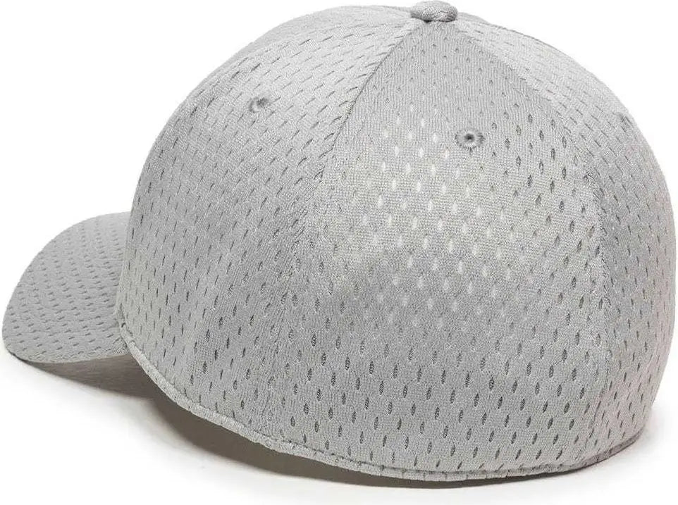 OC Sports PFX-120 Proflex Stretch Fit Mesh Baseball Cap - Light Gray