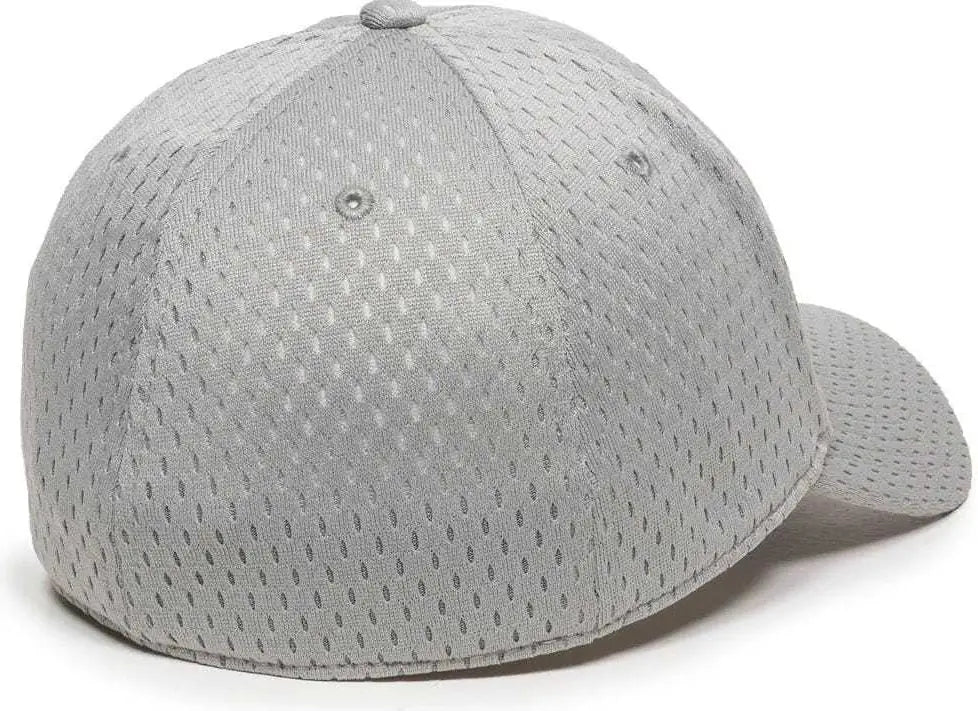 OC Sports PFX-120 Proflex Stretch Fit Mesh Baseball Cap - Light Gray