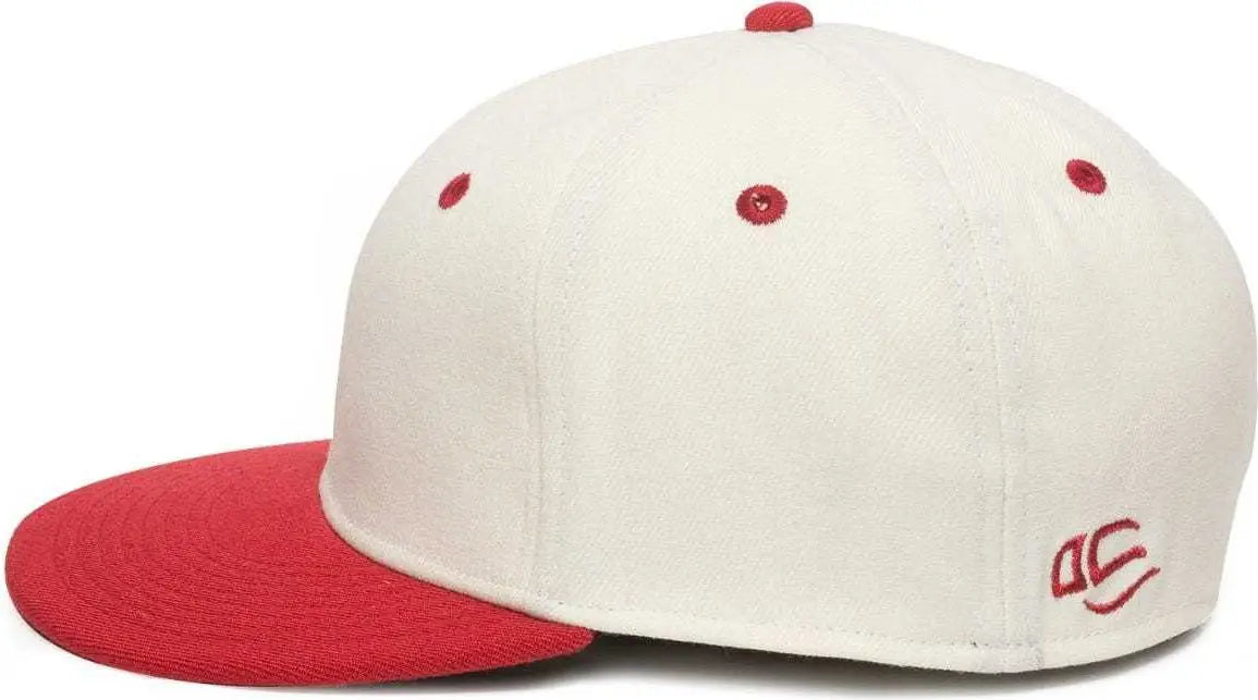 OC Sports PFX-450 Proflex Premium Wool Blend Q3 Cap - Ivory Red