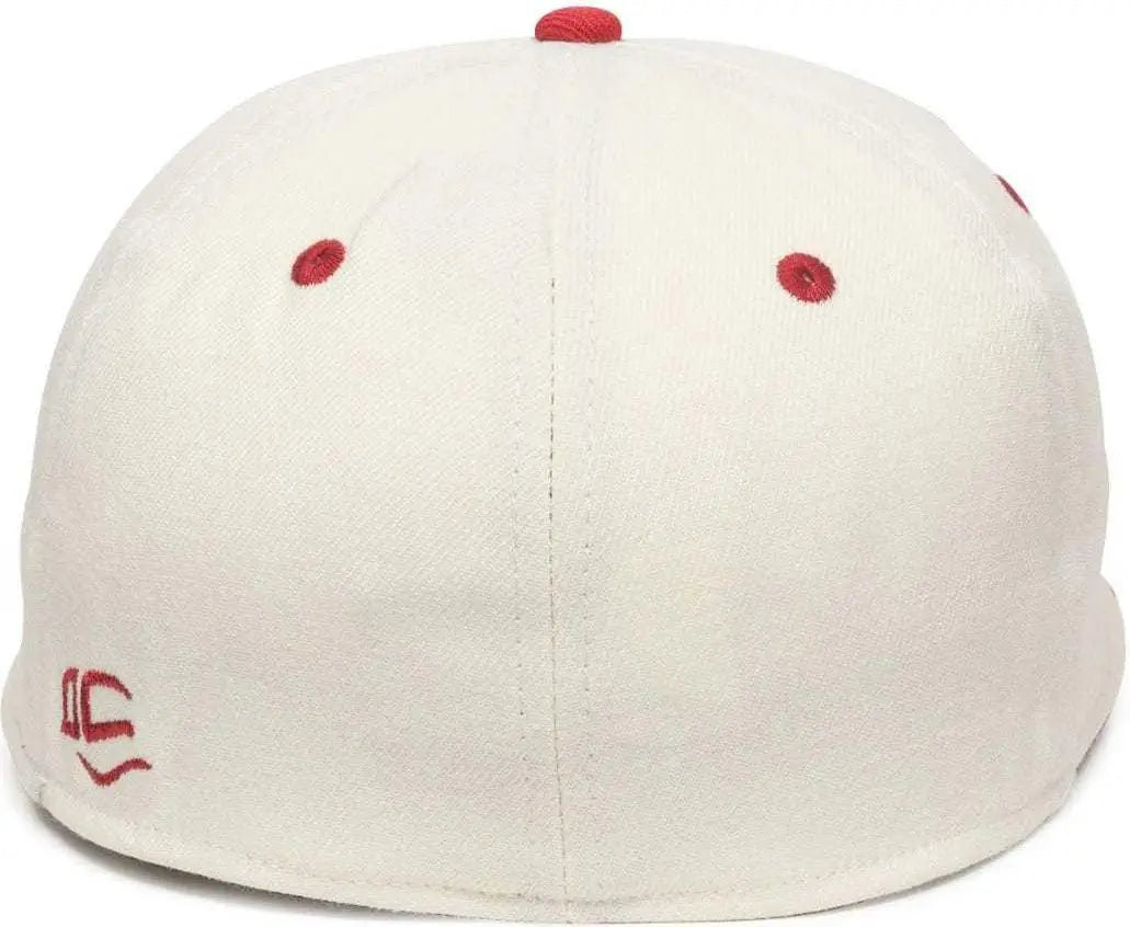 OC Sports PFX-450 Proflex Premium Wool Blend Q3 Cap - Ivory Red