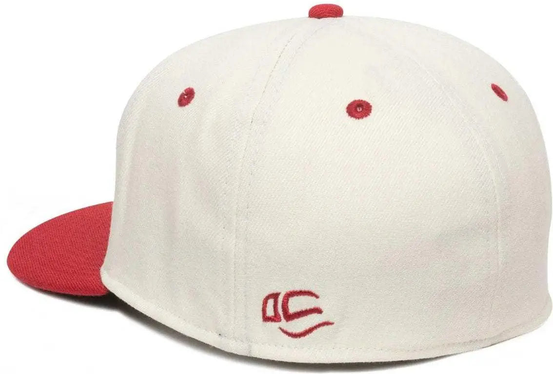 OC Sports PFX-450 Proflex Premium Wool Blend Q3 Cap - Ivory Red