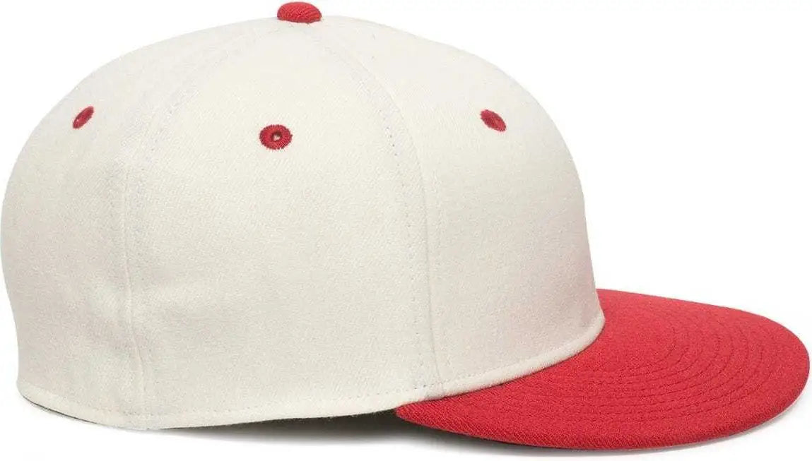 OC Sports PFX-450 Proflex Premium Wool Blend Q3 Cap - Ivory Red