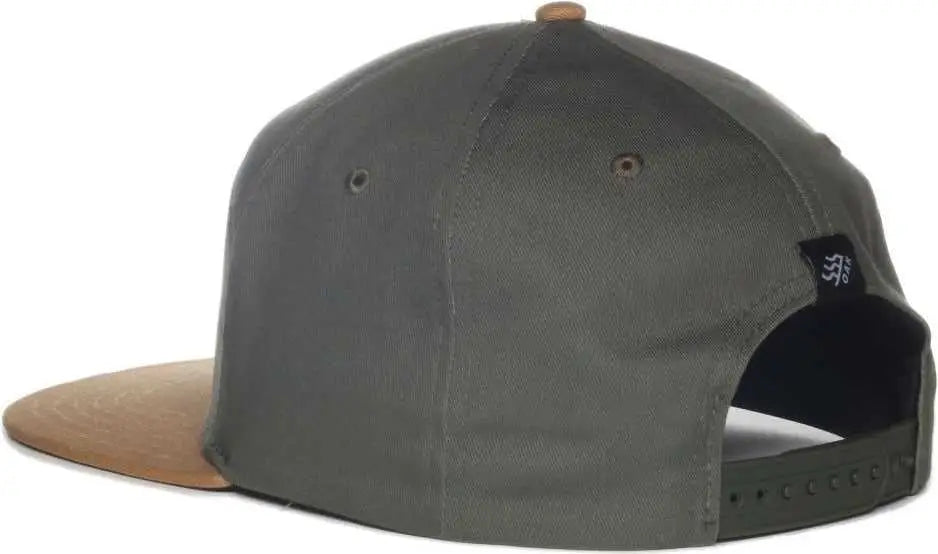 OC Sports PINNACLE Banner and Oak Cotton Twill Cap -Olive Khaki - Khaki / OSFM
