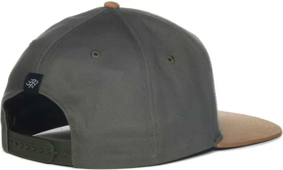 OC Sports PINNACLE Banner and Oak Cotton Twill Cap -Olive Khaki - Khaki / OSFM