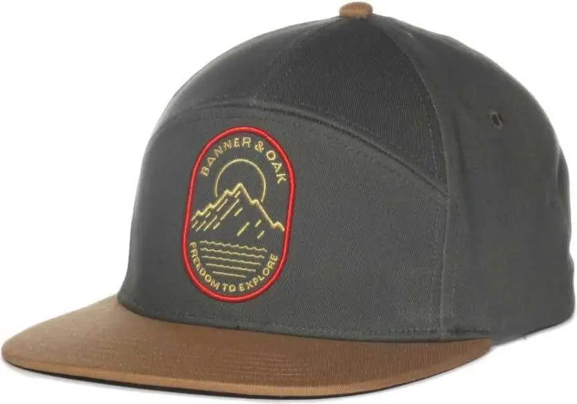 OC Sports PINNACLE Banner and Oak Cotton Twill Cap -Olive Khaki - Khaki / OSFM