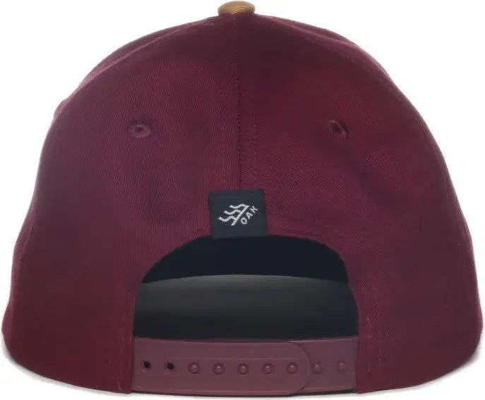 OC Sports PINNACLE Banner and Oak Cotton Twill Cap -Wine Khaki - Khaki / OSFM