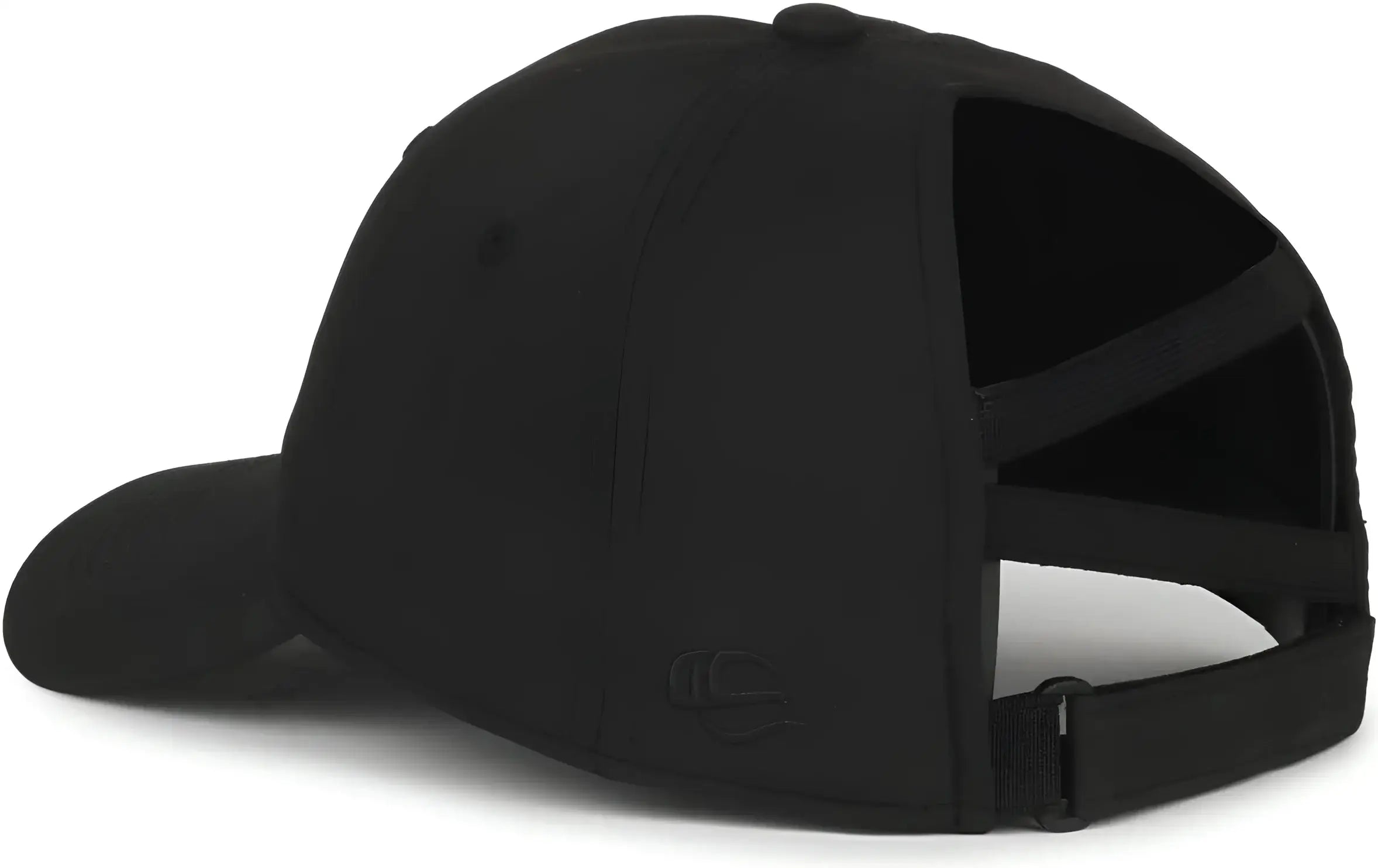 OC Sports PNY-900U Ladies Performance Ponytail Cap - Black - Black / Ladies