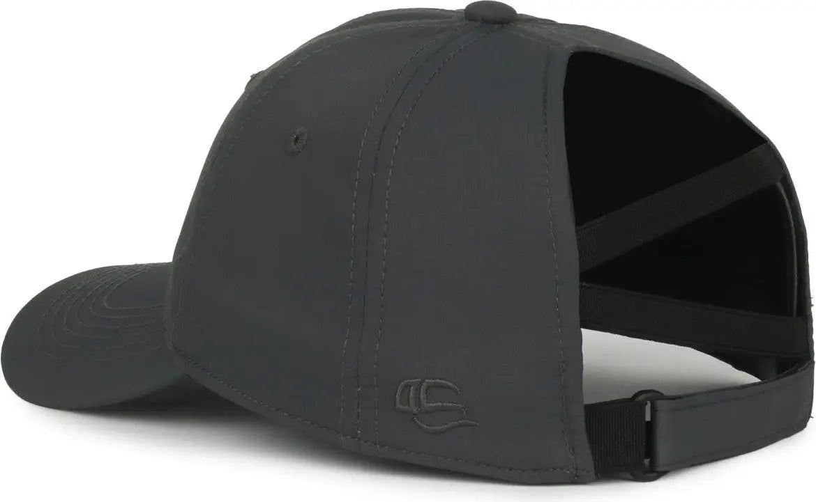 OC Sports PNY-900U Ladies Performance Ponytail Cap - Graphite - Dark Gray / Ladies