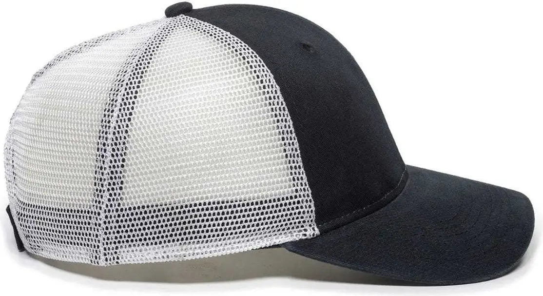 OC Sports PNY100M Ponytail Mesh-Back Cap - Black/ White - Black White / 6 7/8’’ - 7 1/2’’