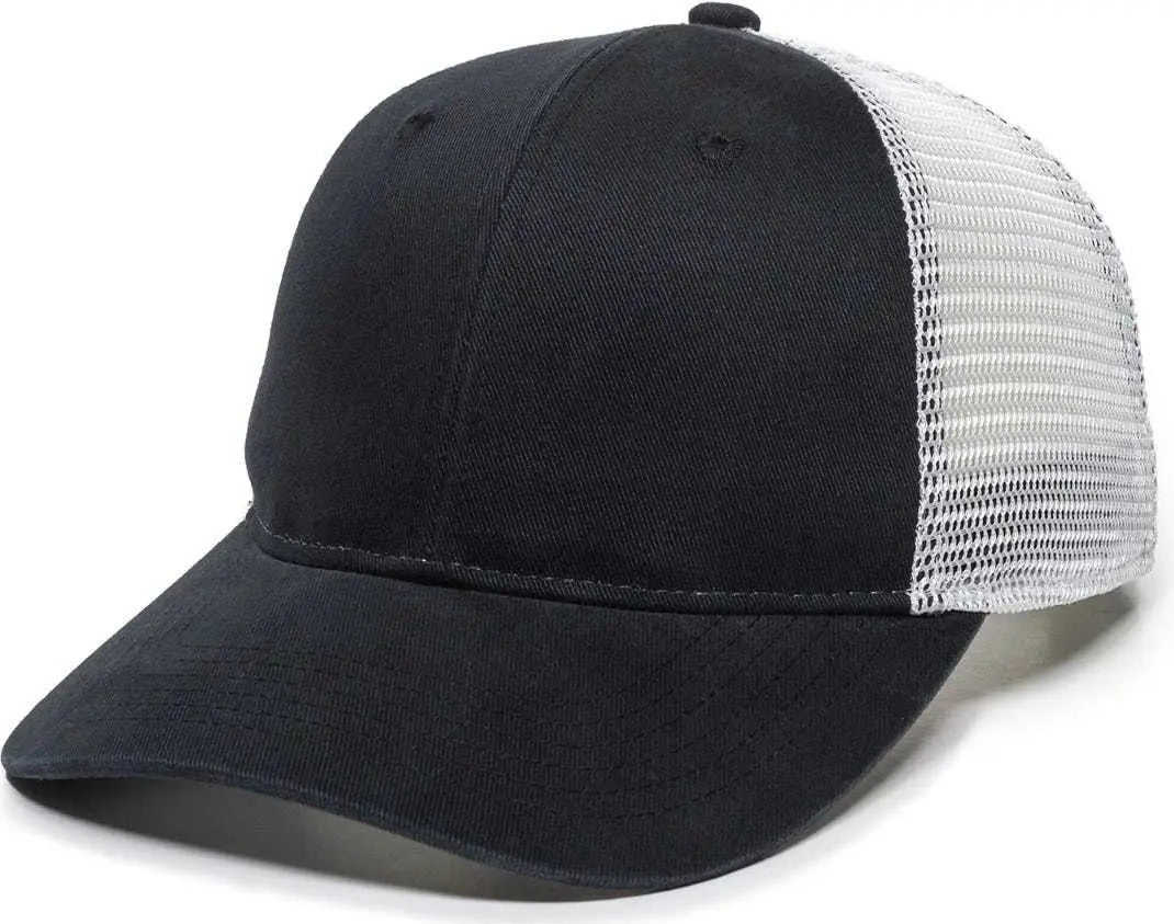 OC Sports PNY100M Ponytail Mesh-Back Cap - Black/ White - Black White / 6 7/8’’ - 7 1/2’’
