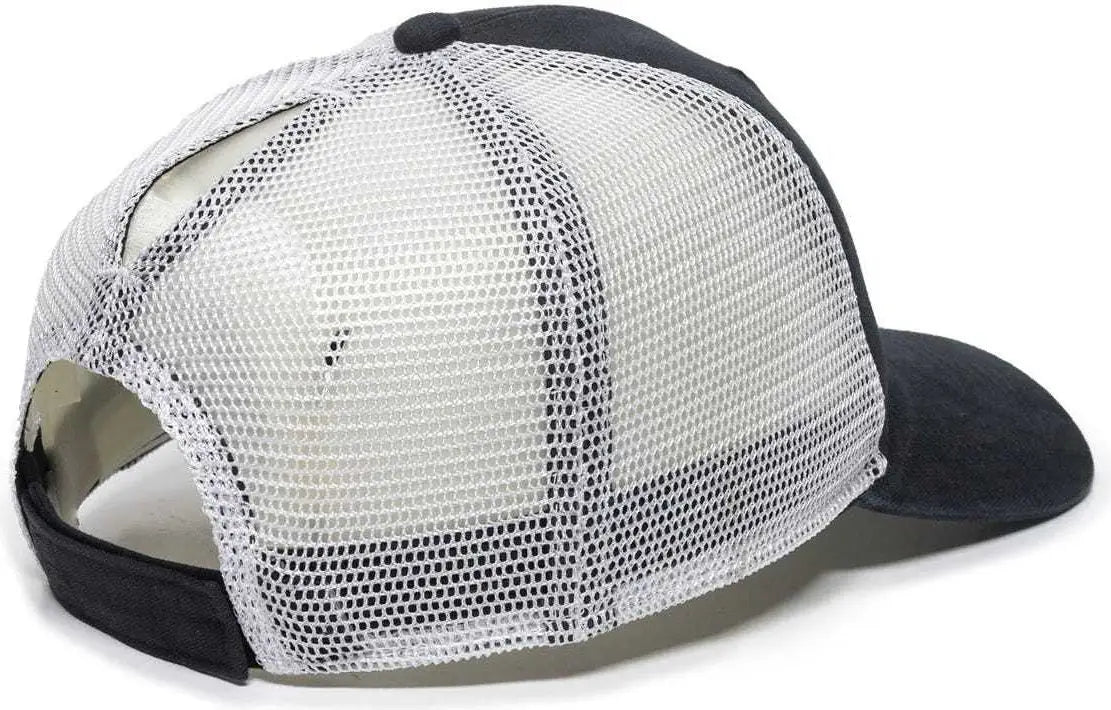 OC Sports PNY100M Ponytail Mesh-Back Cap - Black/ White - Black White / 6 7/8’’ - 7 1/2’’
