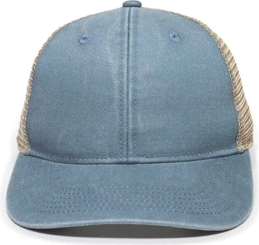 OC Sports PNY100M Ponytail Mesh-Back Cap - Coastal Blue/ Tea - Coastal Blue Ivory / 6 7/8’’ - 7 1/2’’