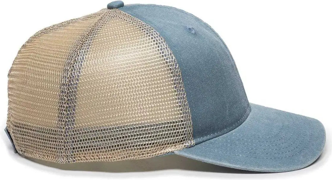OC Sports PNY100M Ponytail Mesh-Back Cap - Coastal Blue/ Tea - Coastal Blue Ivory / 6 7/8’’ - 7 1/2’’