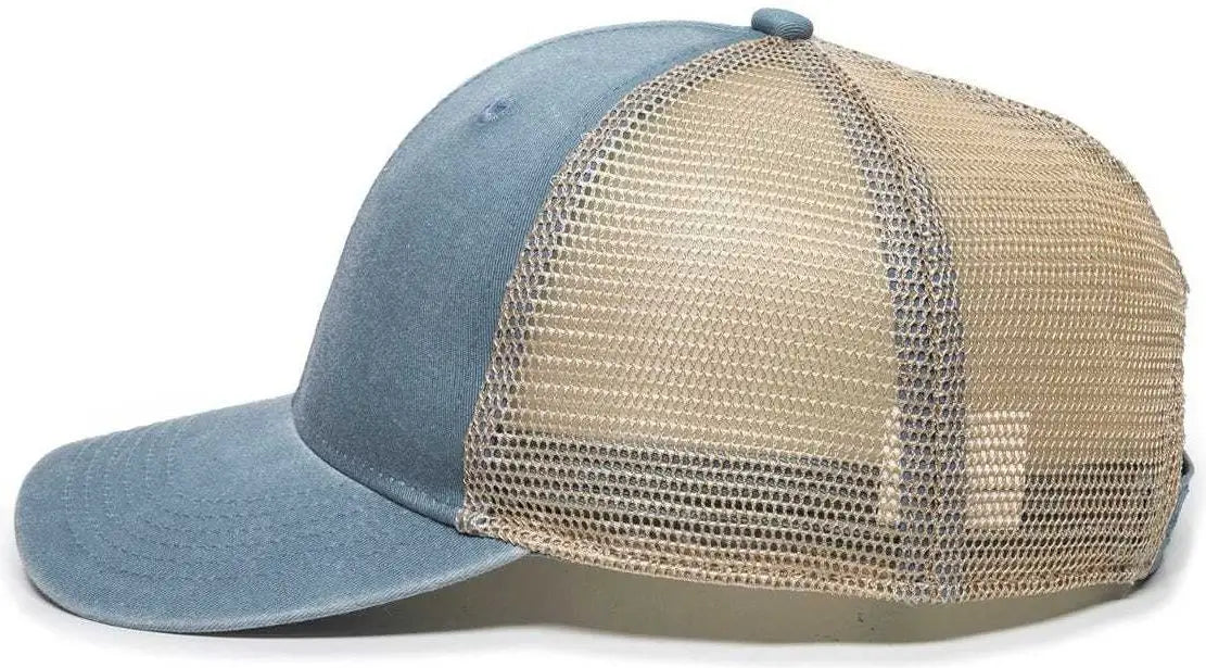 OC Sports PNY100M Ponytail Mesh-Back Cap - Coastal Blue/ Tea - Coastal Blue Ivory / 6 7/8’’ - 7 1/2’’