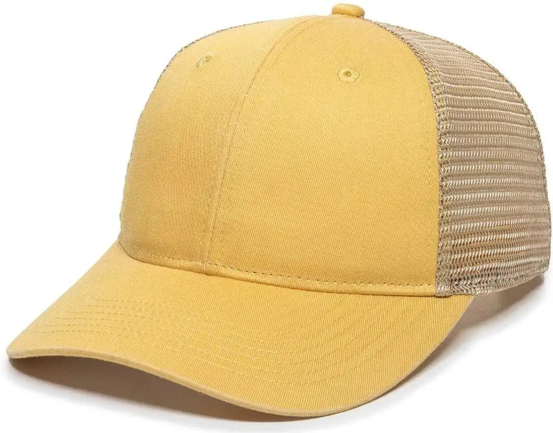 OC Sports PNY100M Ponytail Mesh-Back Cap - Dusty Yellow/ Tea - Yellow Ivory / 6 7/8’’ - 7 1/2’’
