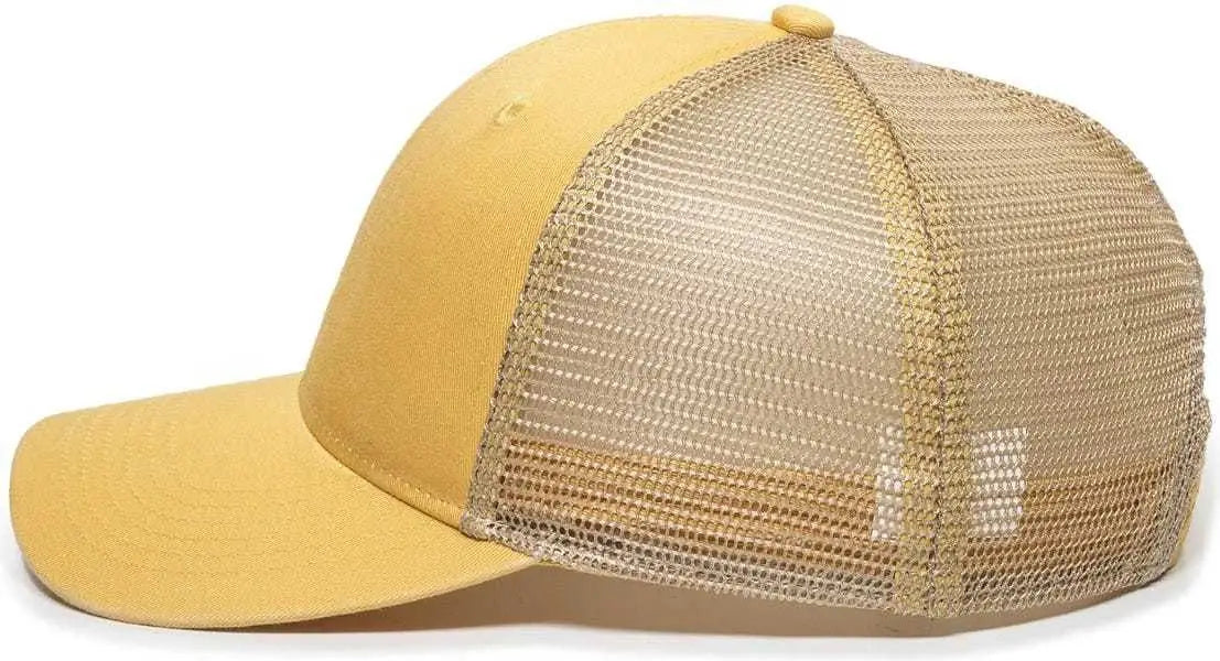 OC Sports PNY100M Ponytail Mesh-Back Cap - Dusty Yellow/ Tea - Yellow Ivory / 6 7/8’’ - 7 1/2’’