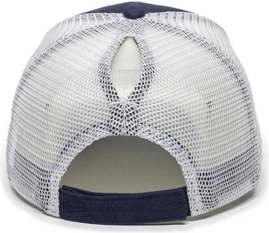 OC Sports PNY100M Ponytail Mesh-Back Cap - Navy/ White - Navy White / 6 7/8’’ - 7 1/2’’