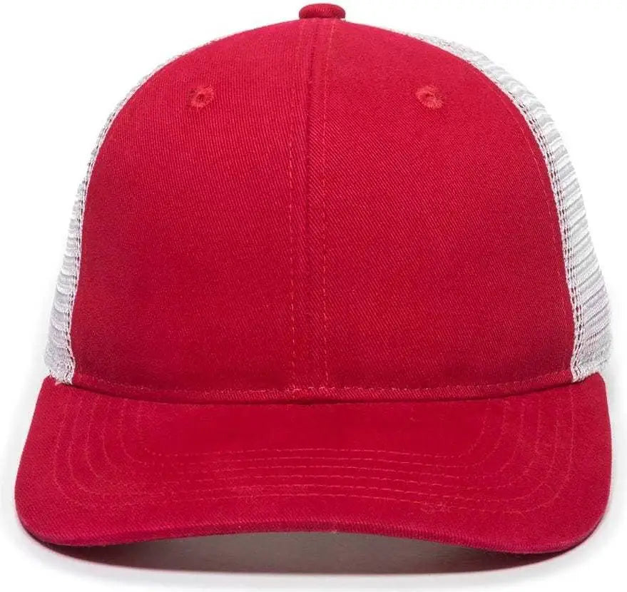 OC Sports PNY100M Ponytail Mesh-Back Cap - Red/ White - Red White / 6 7/8’’ - 7 1/2’’