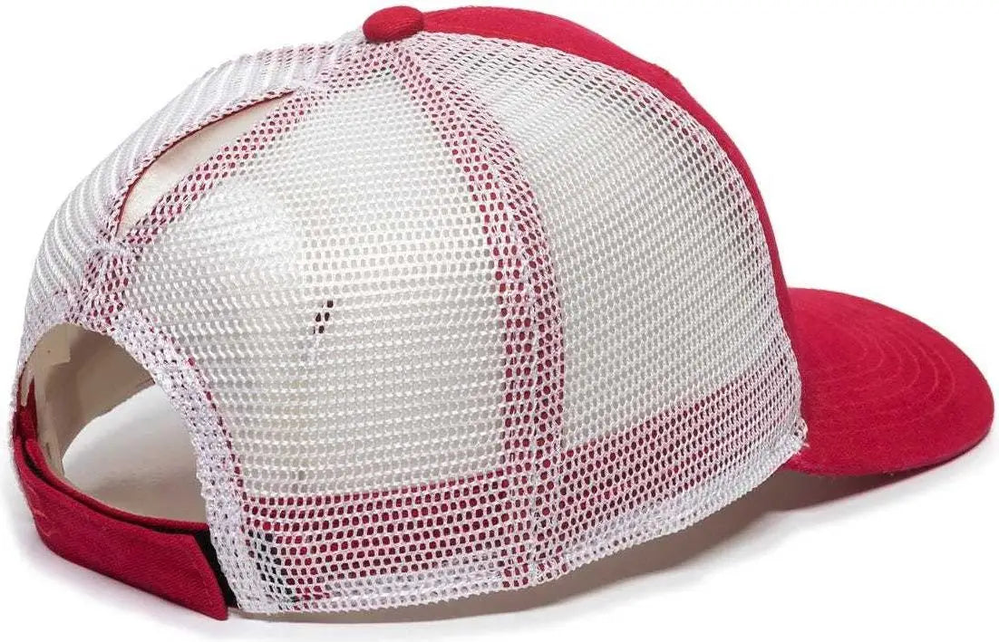 OC Sports PNY100M Ponytail Mesh-Back Cap - Red/ White - Red White / 6 7/8’’ - 7 1/2’’