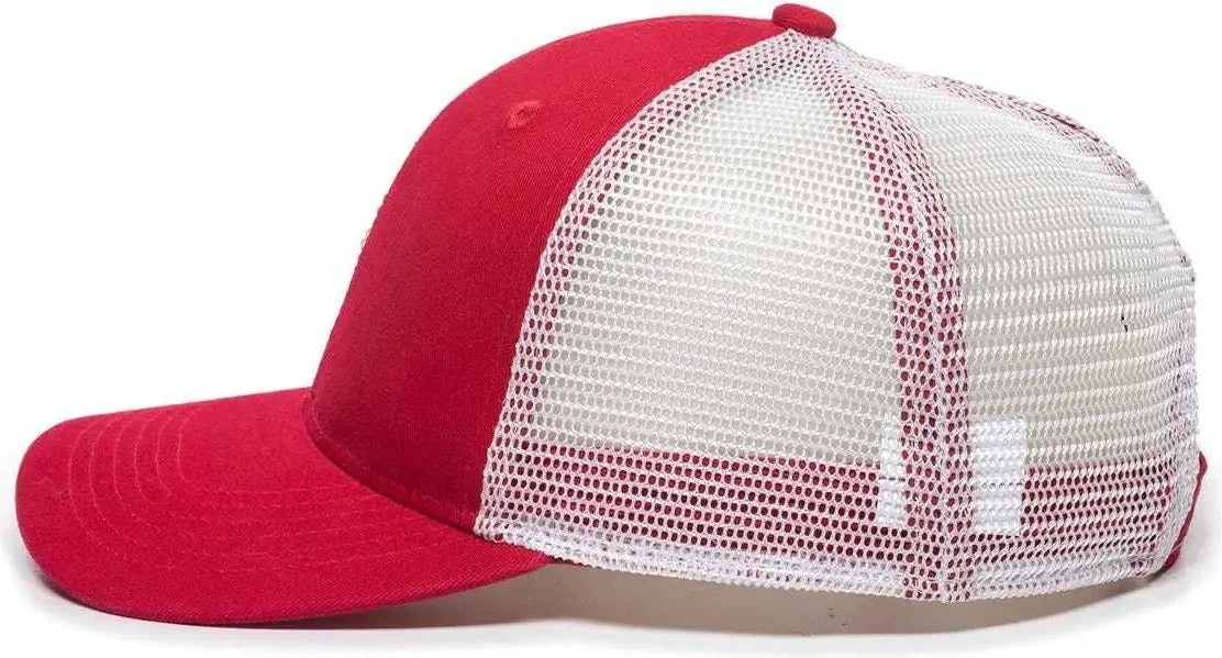 OC Sports PNY100M Ponytail Mesh-Back Cap - Red/ White - Red White / 6 7/8’’ - 7 1/2’’