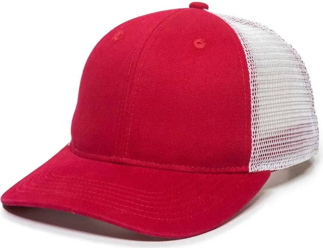 OC Sports PNY100M Ponytail Mesh-Back Cap - Red/ White - Red White / 6 7/8’’ - 7 1/2’’