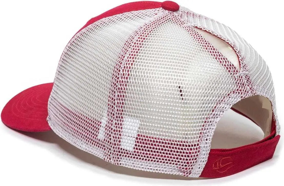 OC Sports PNY100M Ponytail Mesh-Back Cap - Red/ White - Red White / 6 7/8’’ - 7 1/2’’