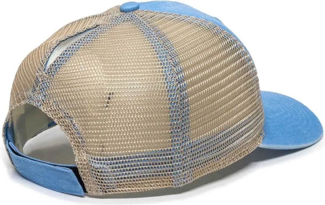 OC Sports PNY100M Ponytail Mesh-Back Cap - Sky Blue/ Tea - Sky Blue Ivory / 6 7/8’’ - 7 1/2’’