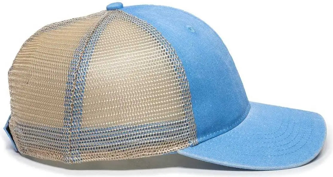 OC Sports PNY100M Ponytail Mesh-Back Cap - Sky Blue/ Tea - Sky Blue Ivory / 6 7/8’’ - 7 1/2’’