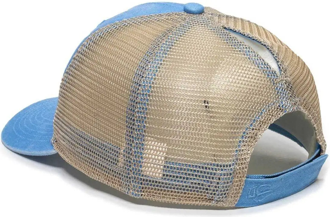 OC Sports PNY100M Ponytail Mesh-Back Cap - Sky Blue/ Tea - Sky Blue Ivory / 6 7/8’’ - 7 1/2’’