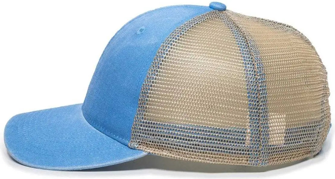 OC Sports PNY100M Ponytail Mesh-Back Cap - Sky Blue/ Tea - Sky Blue Ivory / 6 7/8’’ - 7 1/2’’