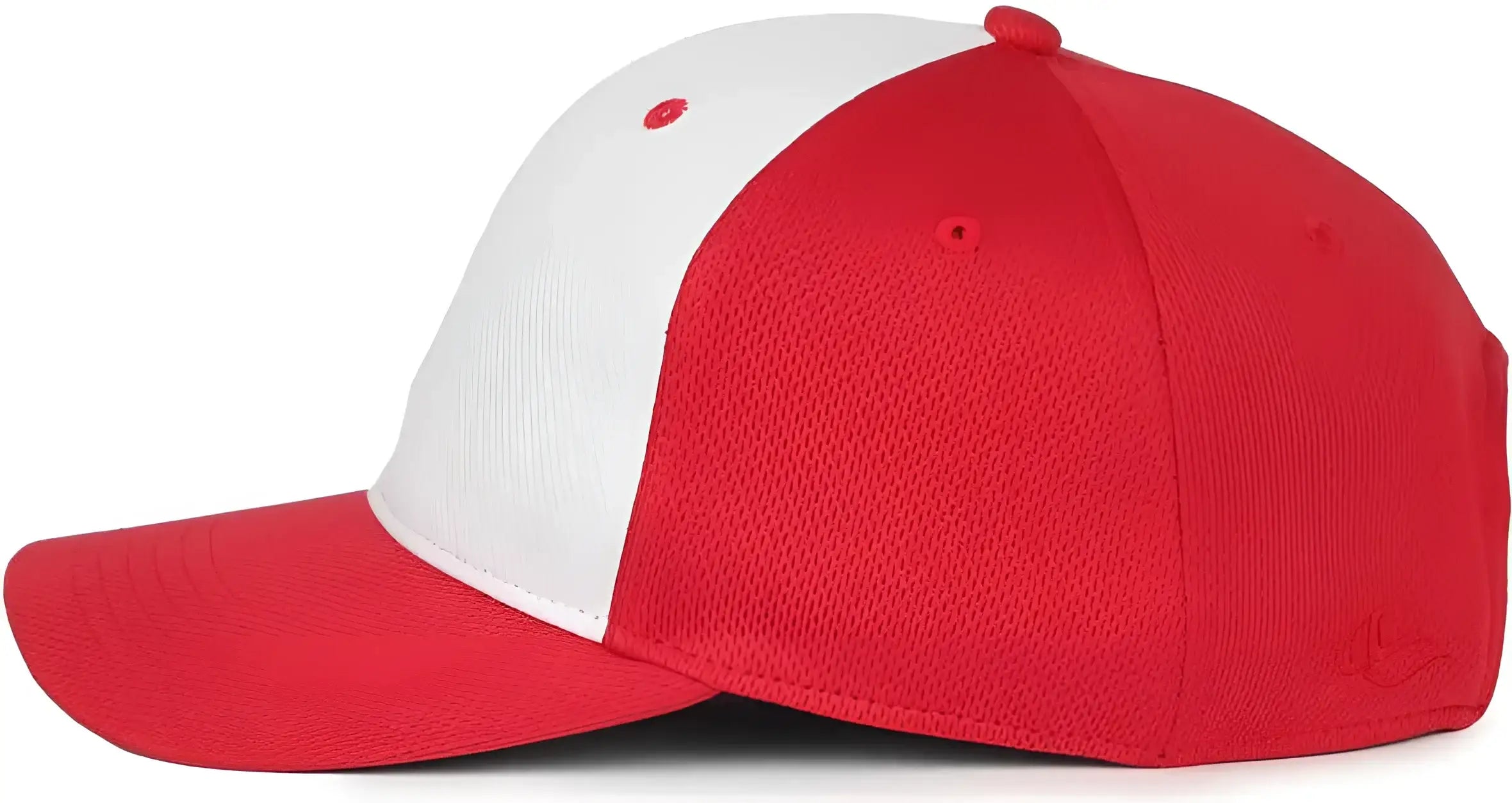 OC Sports PTM-850 Polyester Crown Cap - White Red Red