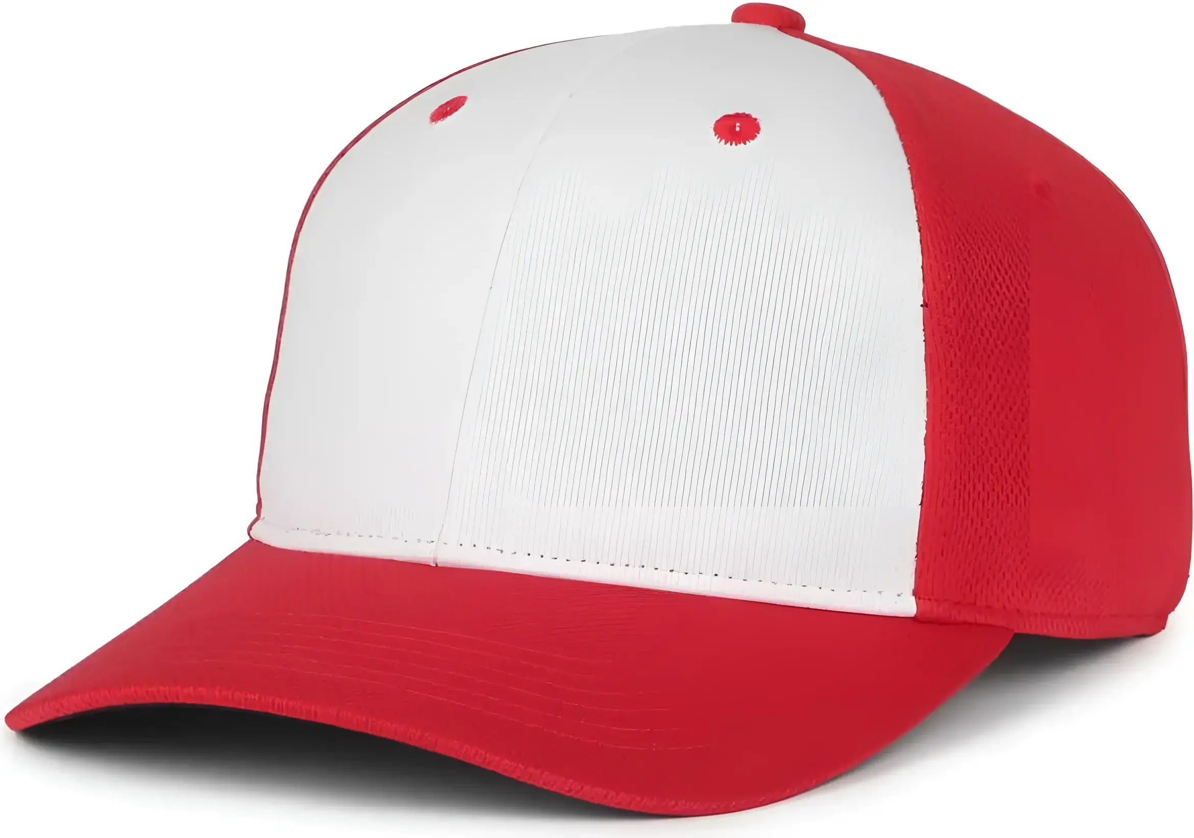 OC Sports PTM-850 Polyester Crown Cap - White Red Red