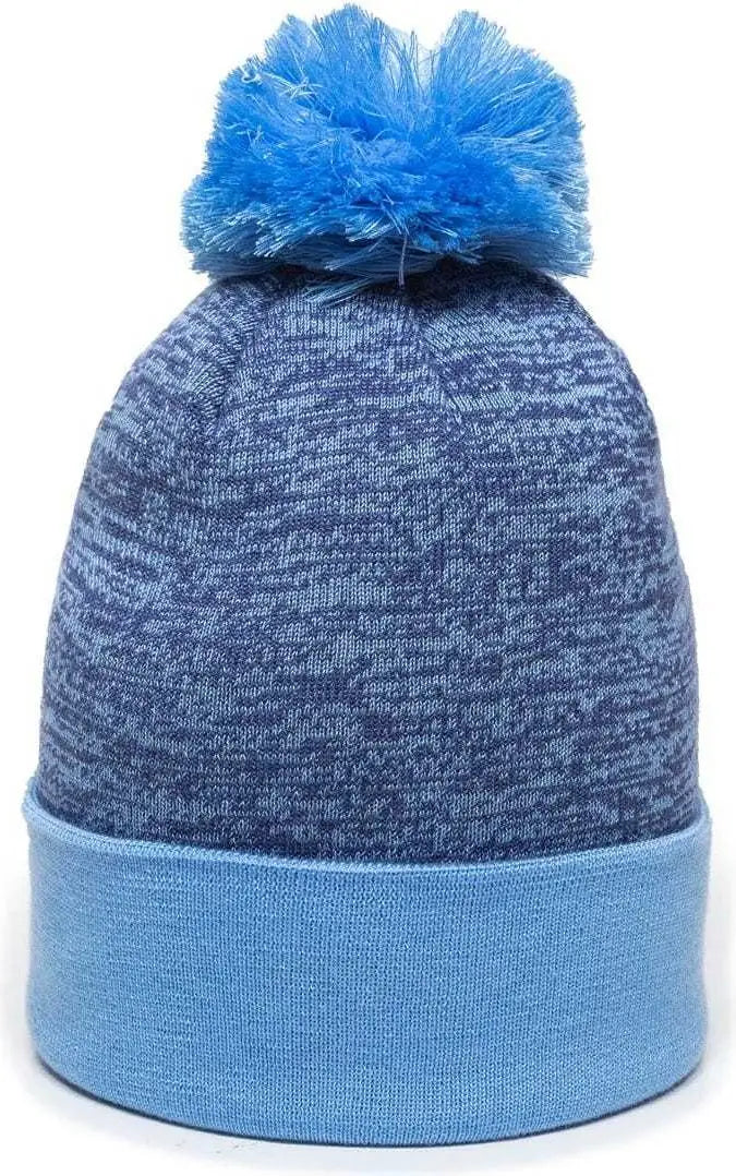 OC Sports PWC-100 Pixel Watch Beanie with Pom - Navy Columbia Blue - Navy Columbia Blue / One Size Fits Most