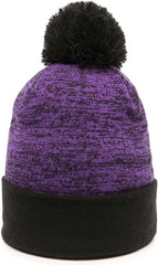 OC Sports PWC-100 Pixel Watch Beanie with Pom - Purple Black - Purple Black / One Size Fits Most