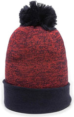OC Sports PWC-100 Pixel Watch Beanie with Pom - Red Navy - Red Navy / One Size Fits Most