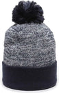 OC Sports PWC-100 Pixel Watch Beanie with Pom - White Navy - White Navy / One Size Fits Most