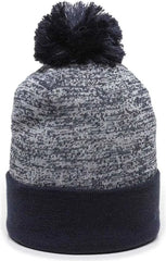 OC Sports PWC-100 Pixel Watch Beanie with Pom - White Navy - White Navy / One Size Fits Most