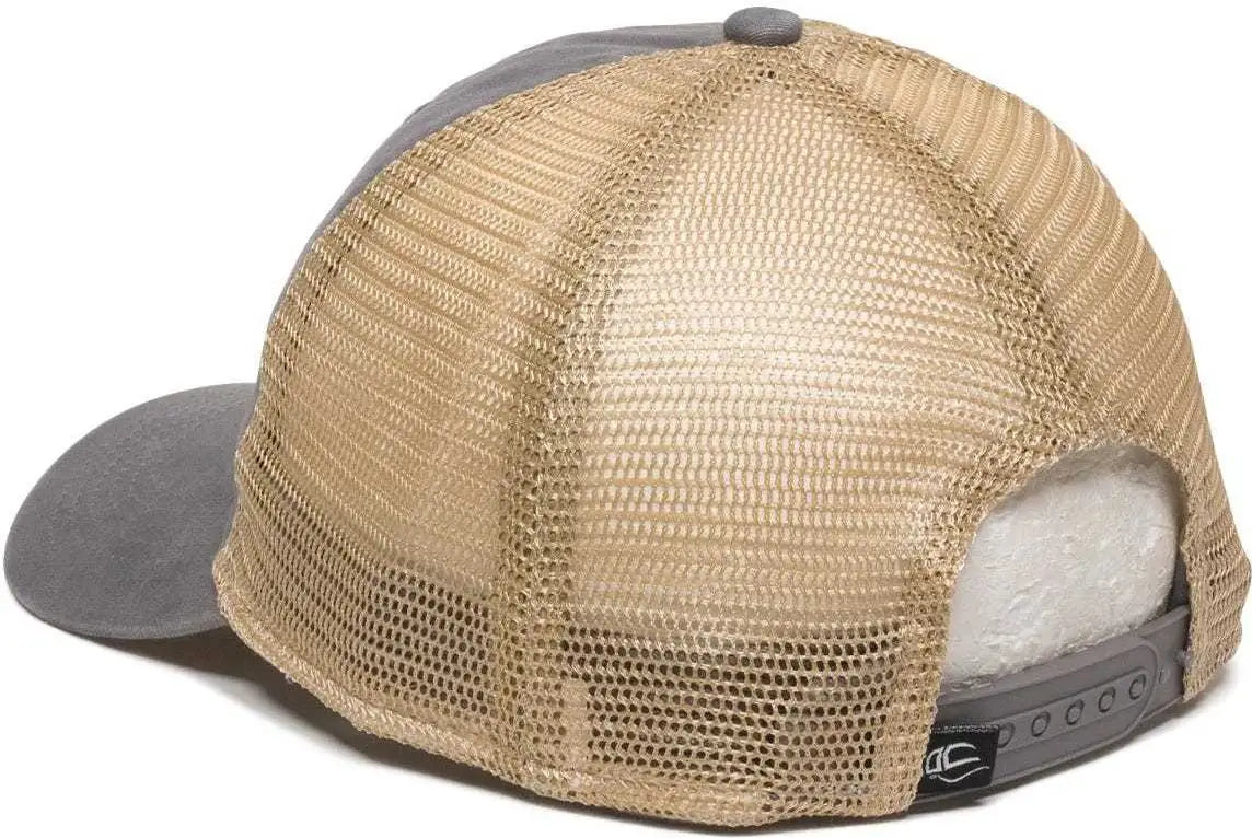 OC Sports PWT-200M Adjustable Mesh Back Cap - Graphite Tea Stain - Dark Gray / 6 7/8’’ - 7 1/2’’