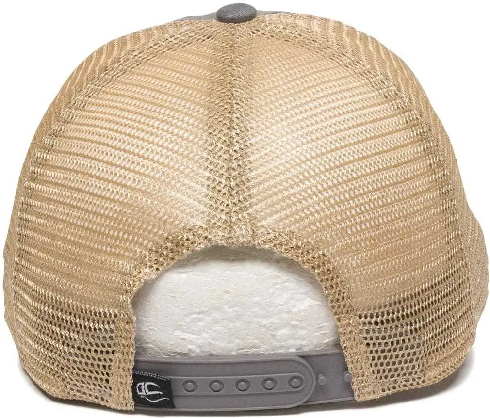 OC Sports PWT-200M Adjustable Mesh Back Cap - Graphite Tea Stain - Dark Gray / 6 7/8’’ - 7 1/2’’