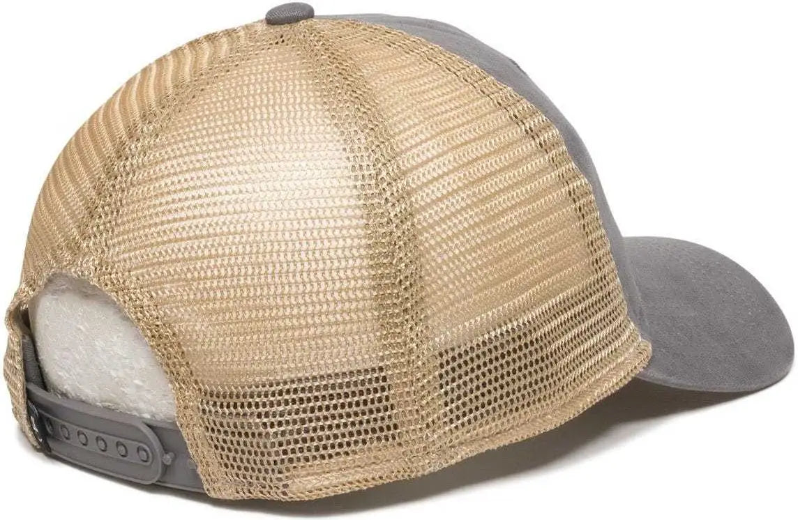 OC Sports PWT-200M Adjustable Mesh Back Cap - Graphite Tea Stain - Dark Gray / 6 7/8’’ - 7 1/2’’