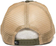 OC Sports PWT-200M Adjustable Mesh Back Cap - Olive Tea Stain - Olive / 6 7/8’’ - 7 1/2’’