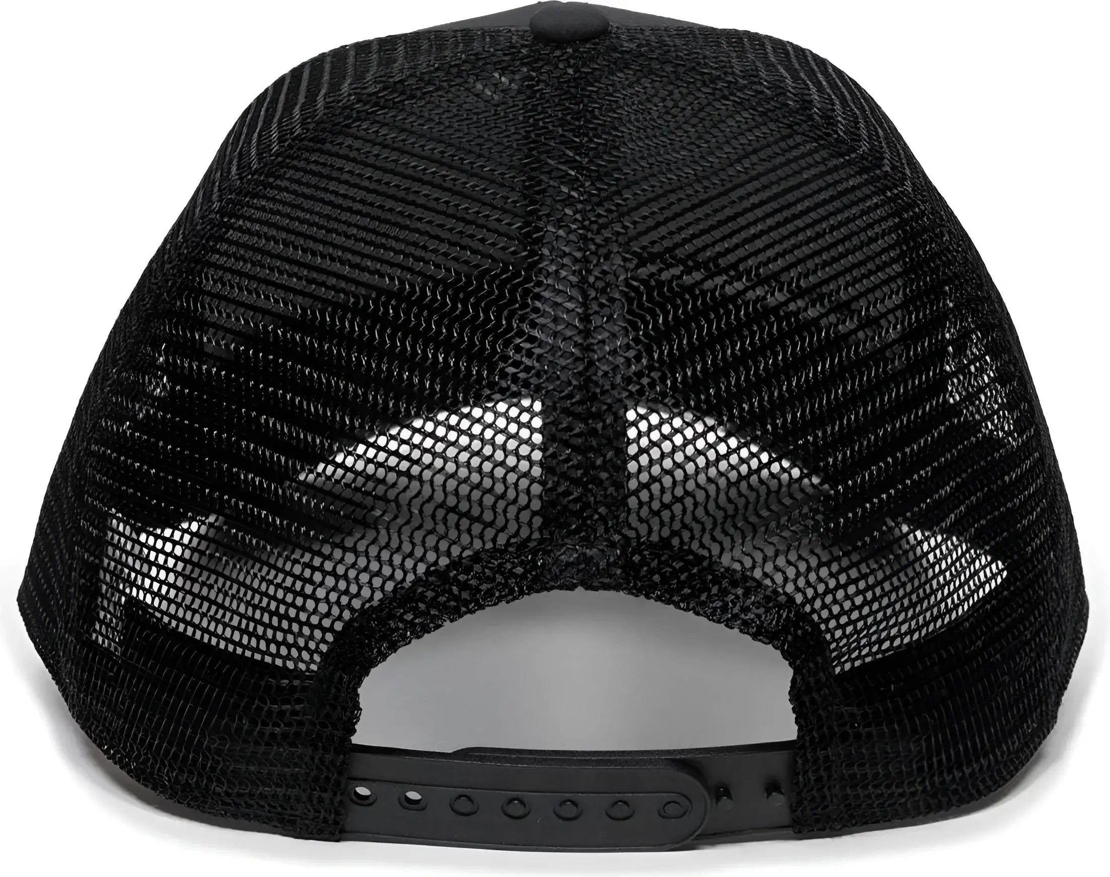 OC Sports RAM12A Polyester Mesh Back Cap -Black - Black / 6 7/8’’ - 7 1/2’’