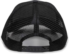 OC Sports RAM12A Polyester Mesh Back Cap -Black - Black / 6 7/8’’ - 7 1/2’’