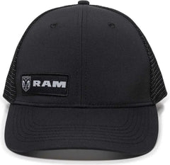 OC Sports RAM12A Polyester Mesh Back Cap -Black - Black / 6 7/8’’ - 7 1/2’’