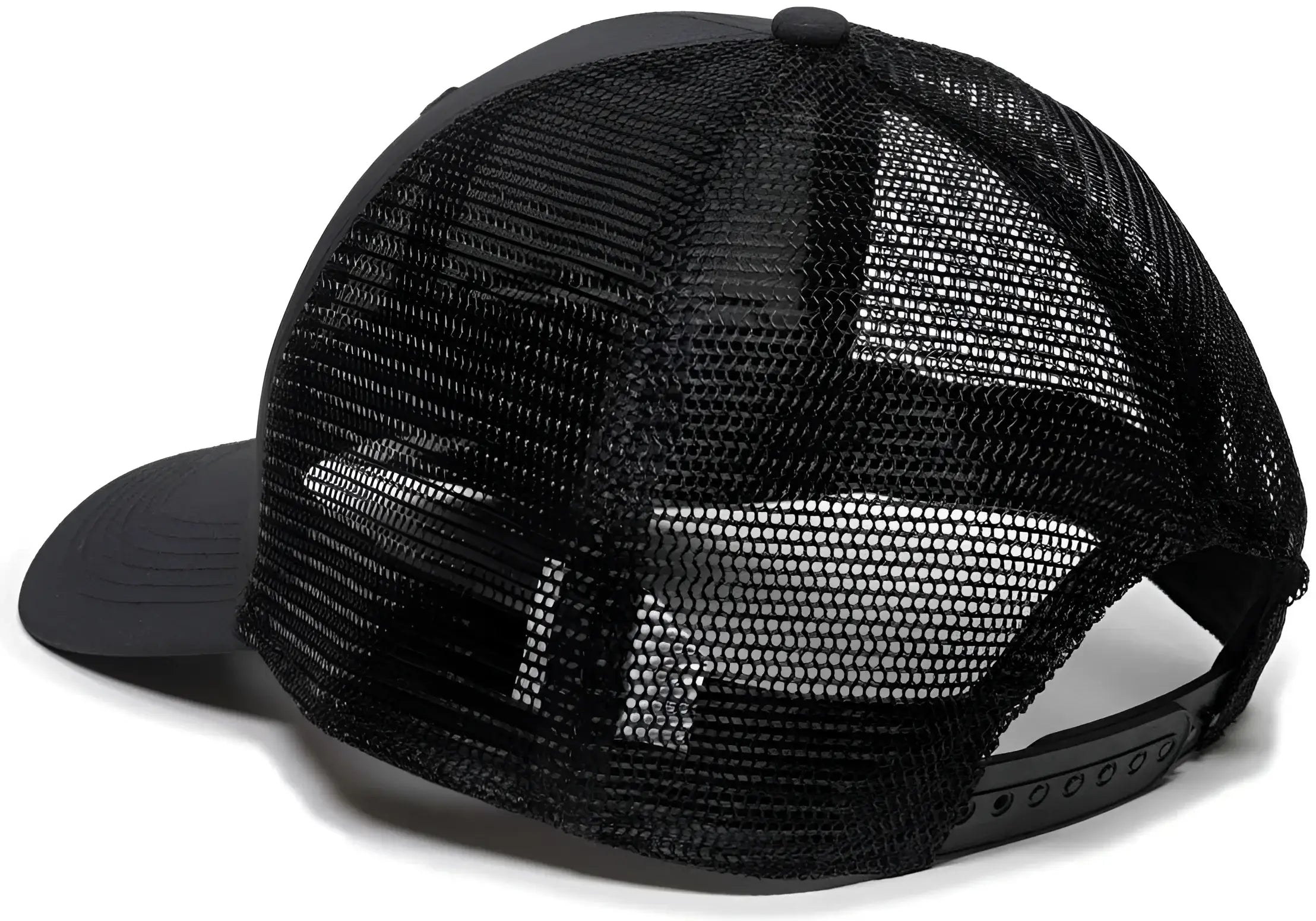 OC Sports RAM12A Polyester Mesh Back Cap -Black - Black / 6 7/8’’ - 7 1/2’’