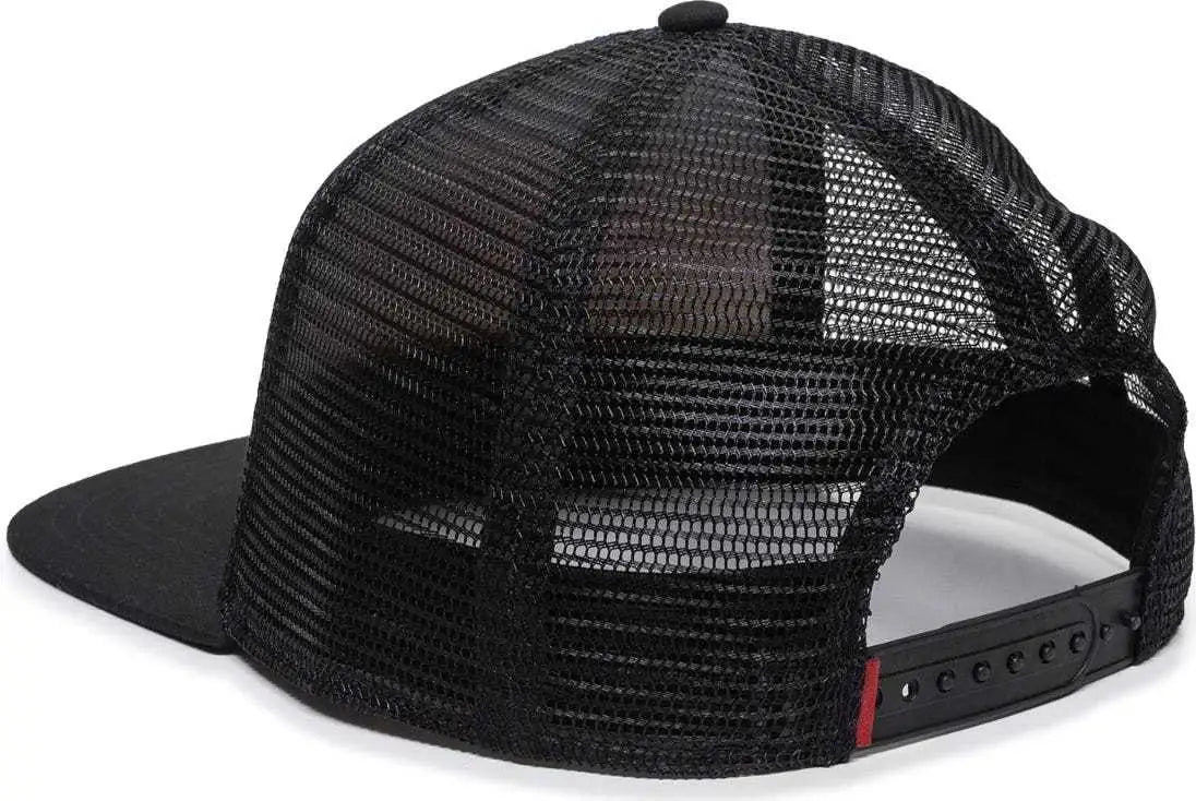 OC Sports REDL108 Mesh Overlay Cap - Stripes Black Black - Black / 6 7/8’’ - 7 1/2’’