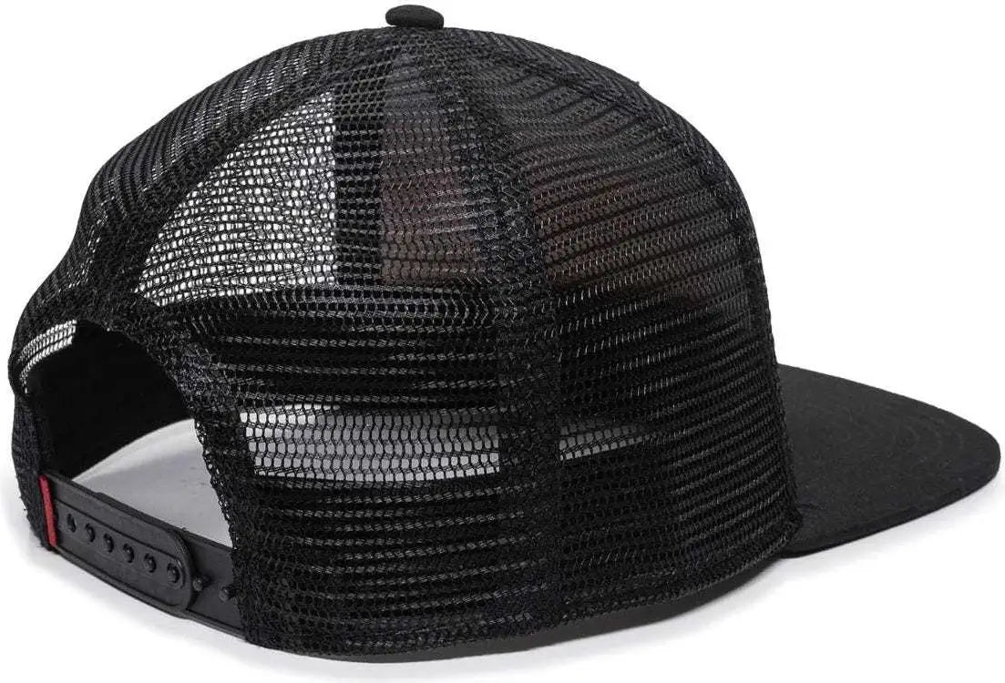 OC Sports REDL108 Mesh Overlay Cap - Stripes Black Black - Black / 6 7/8’’ - 7 1/2’’