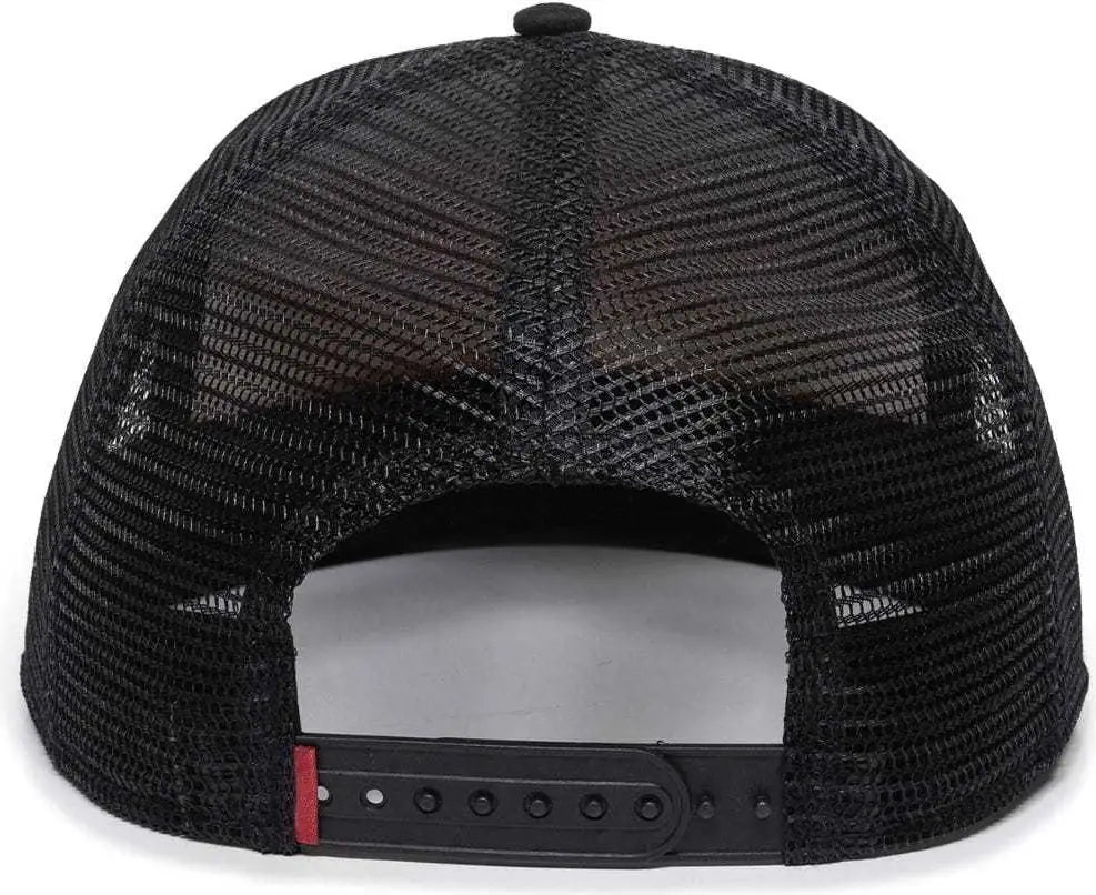 OC Sports REDL108 Mesh Overlay Cap - Stripes Black Black - Black / 6 7/8’’ - 7 1/2’’