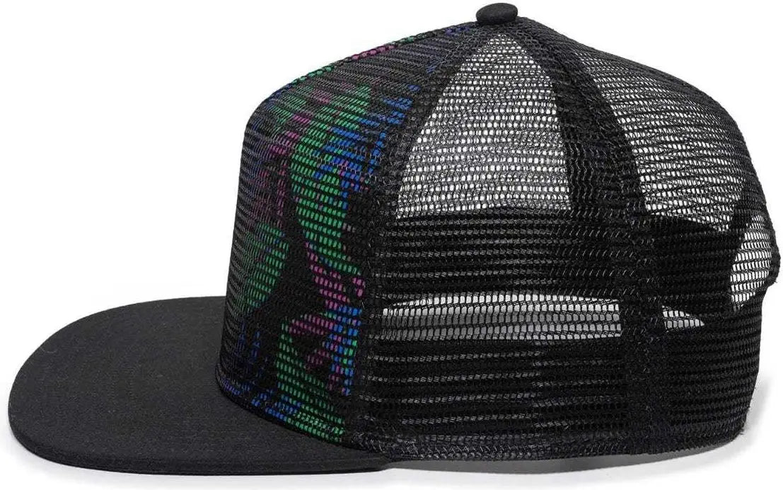 OC Sports REDL108 Mesh Overlay Cap - Tropical Black Black - Black / 6 7/8’’ - 7 1/2’’
